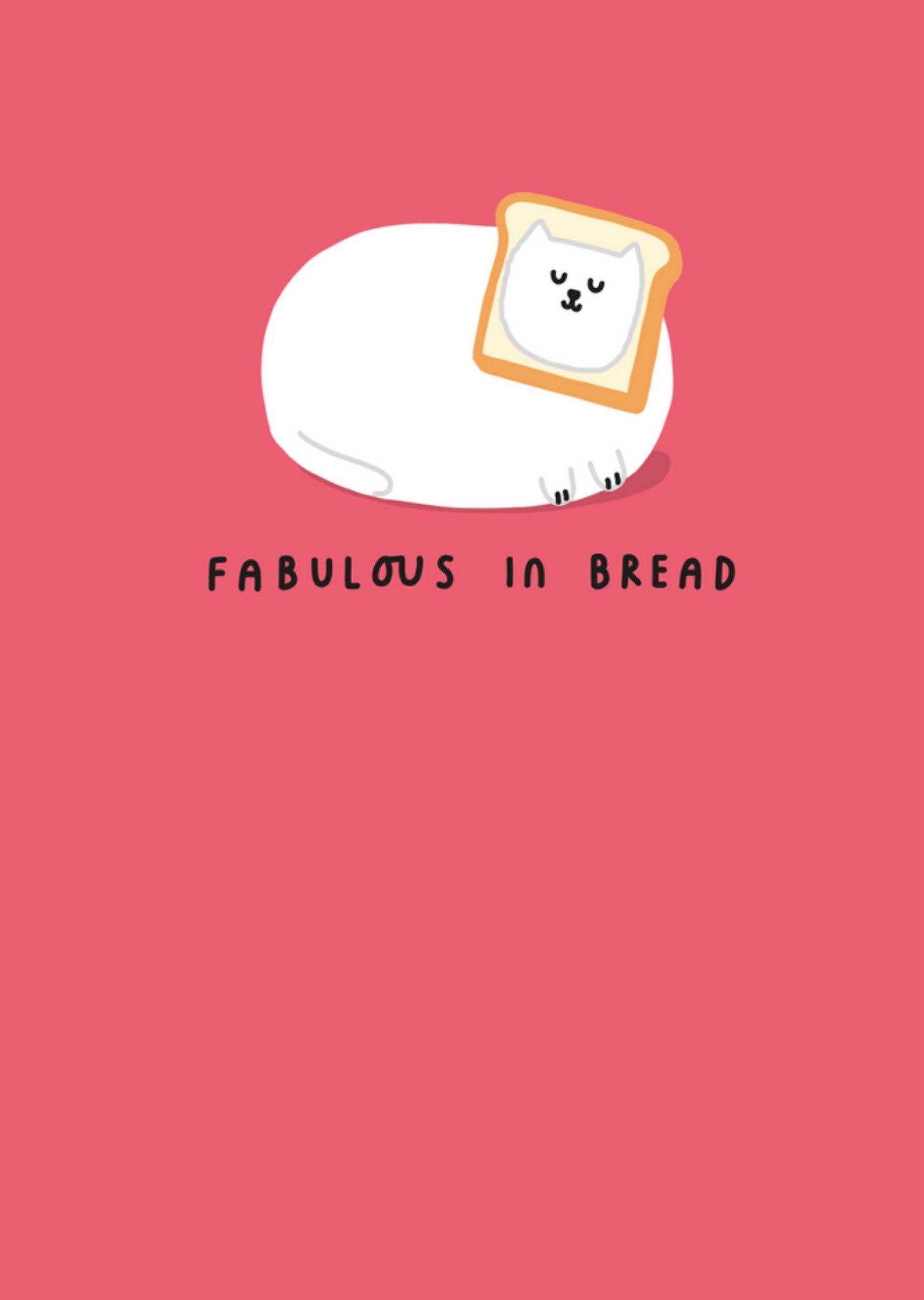 Moonpig Funny Cheeky Cat Pun Fabulous In Bread Valentine's Day Card, Large