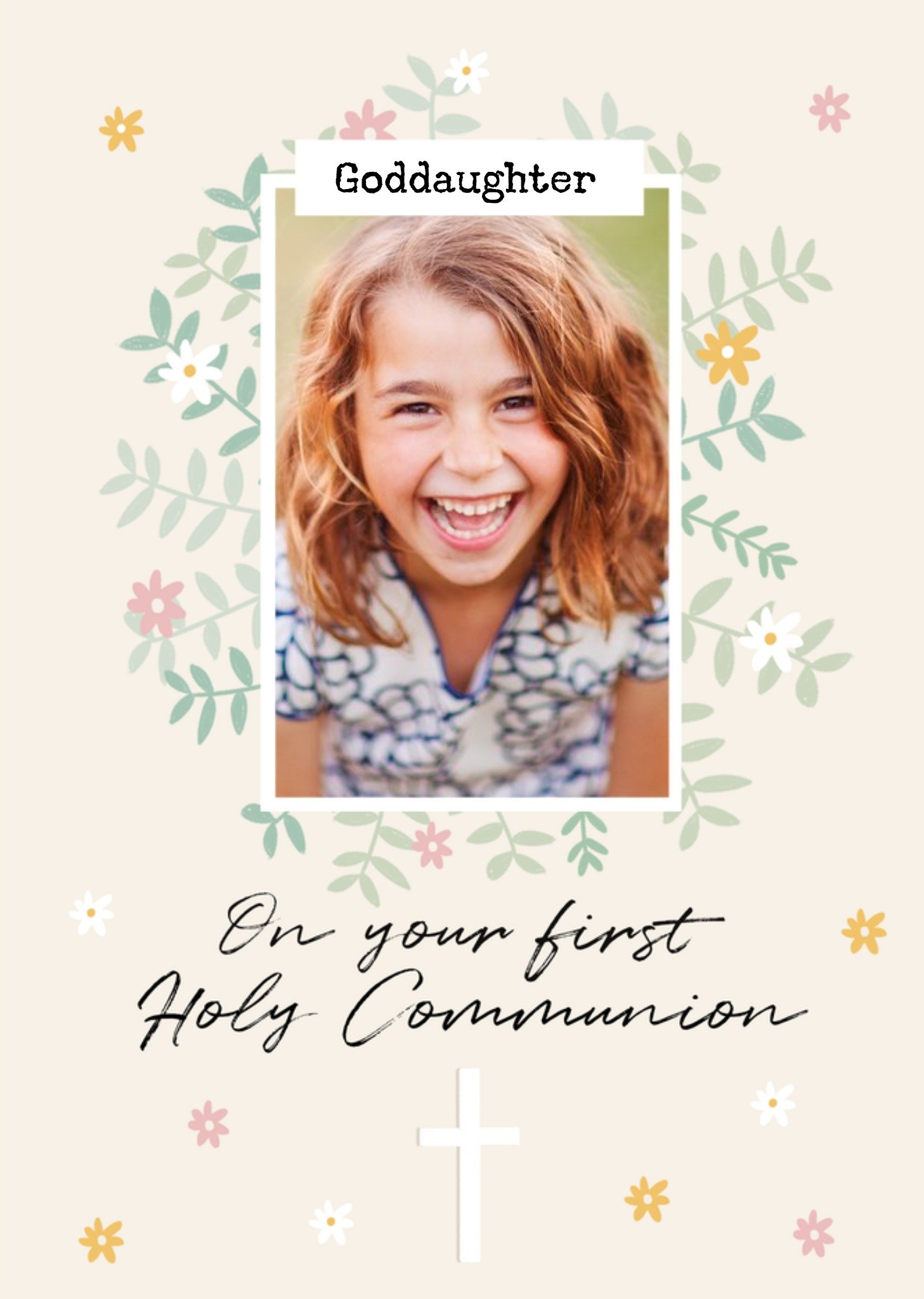 Moonpig Cute Illustated First Holy Communion Photo Upload Card