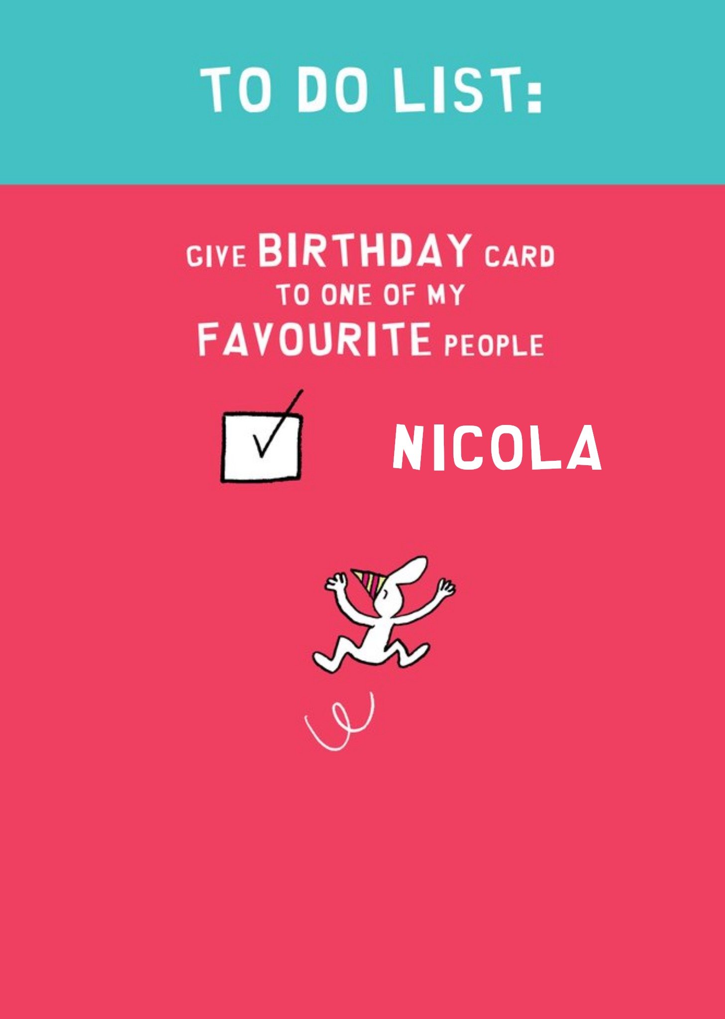 Moonpig Illustration Of A Character Jumping For Joy Personalised Birthday Card