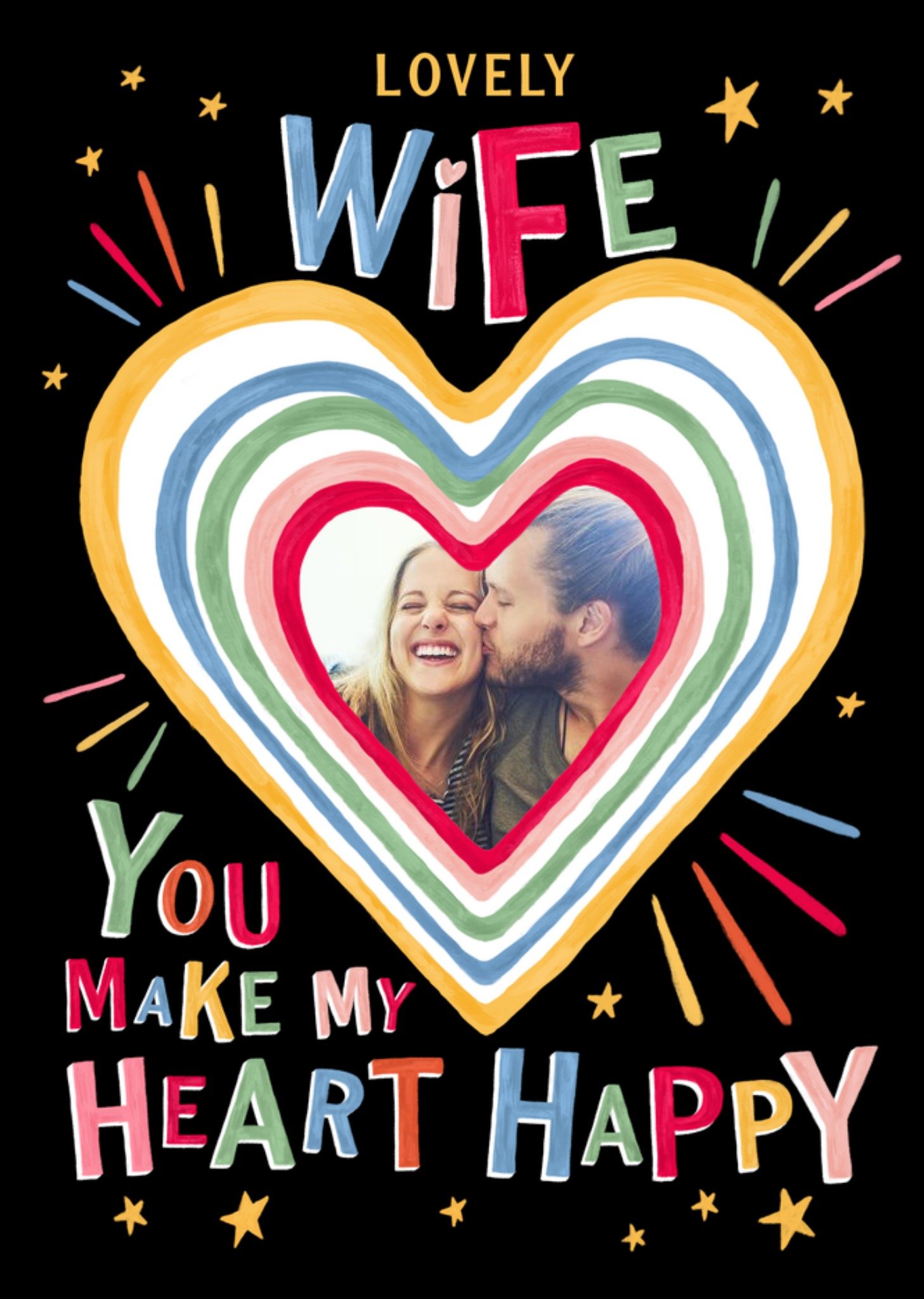 Moonpig Lovely Wife Love Heart Photo Upload Card