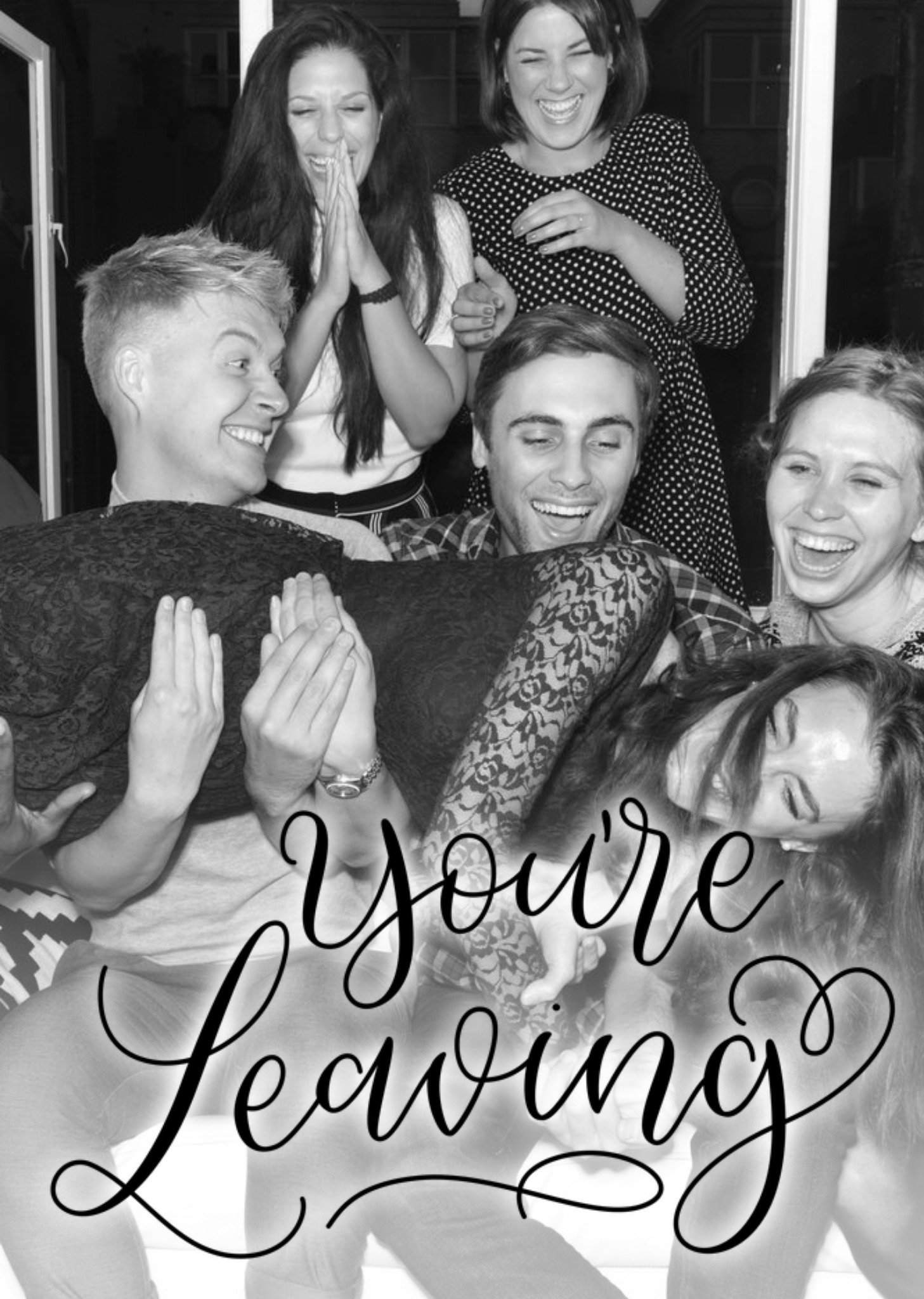 Moonpig Script Font Youre Leaving Photo Upload Card