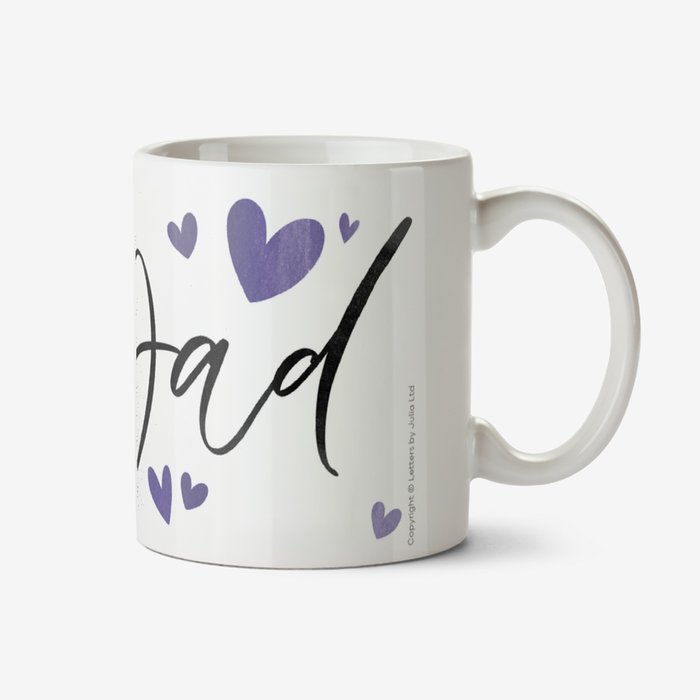 Best Dad Calligraphy Lettering Photo Upload Mug