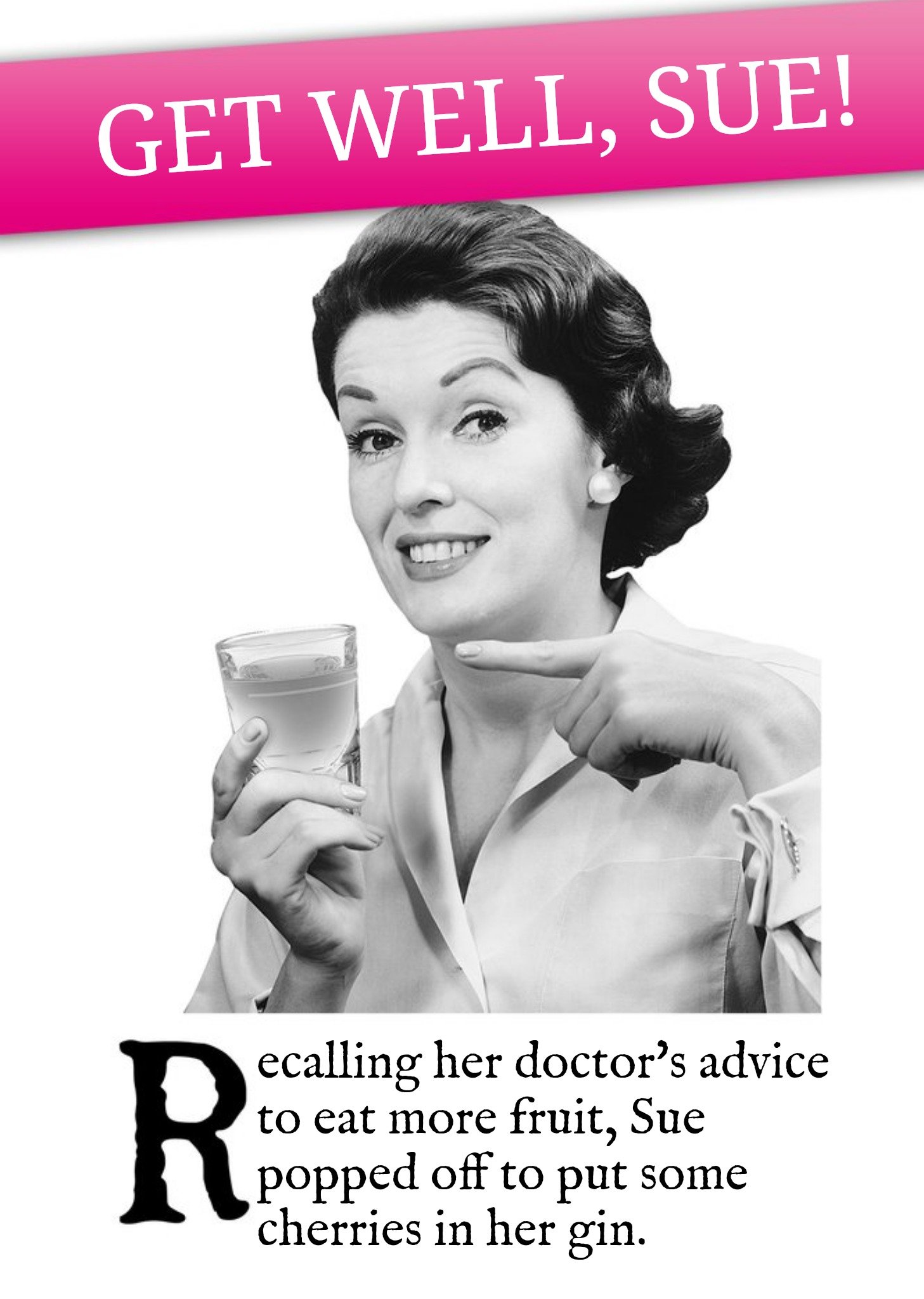 Moonpig Out More Cherries In The Gin Personalised Get Well Card