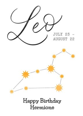 Leo Zodiac Sign Birthday Card