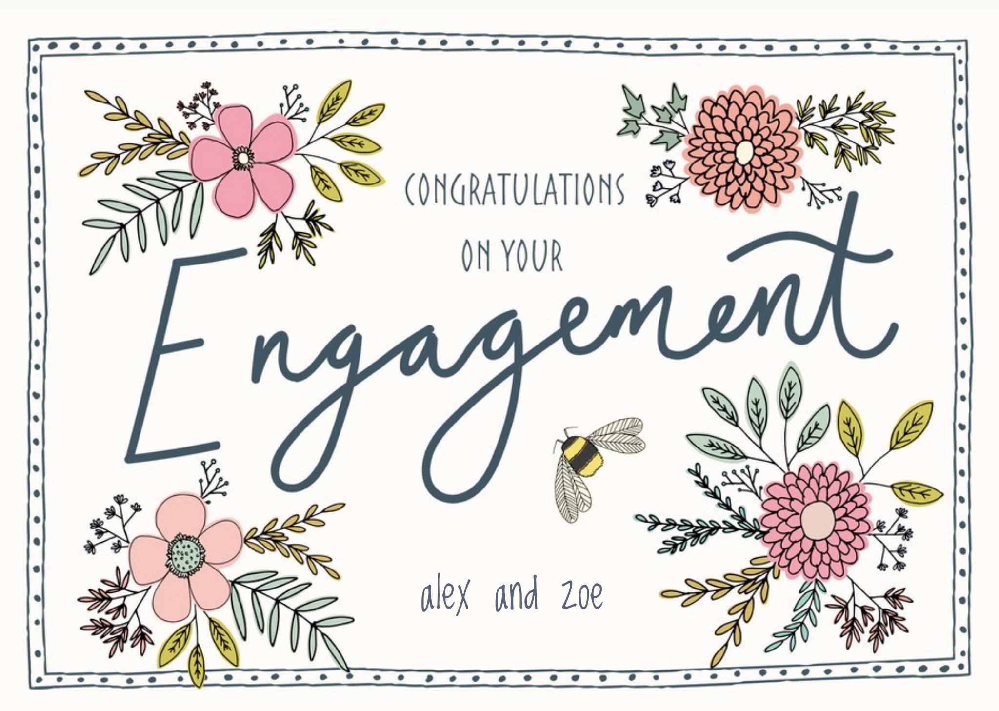 Moonpig Personalised Congratulations On Your Engagement Card