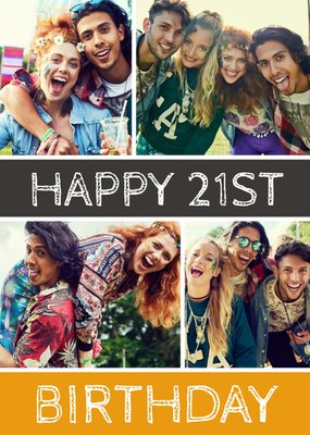 21st Birthday Card - Use your own photos to create personalised 21st birthday cards