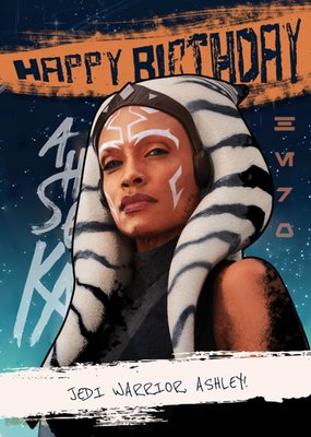 Ahsoka Star Wars Jedi Warrior Birthday Card