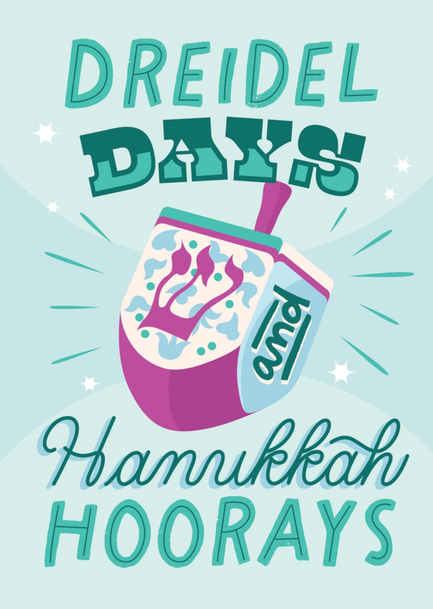 Moonpig Dreidel Days And Hanukkah Hoorays Illustrated Card