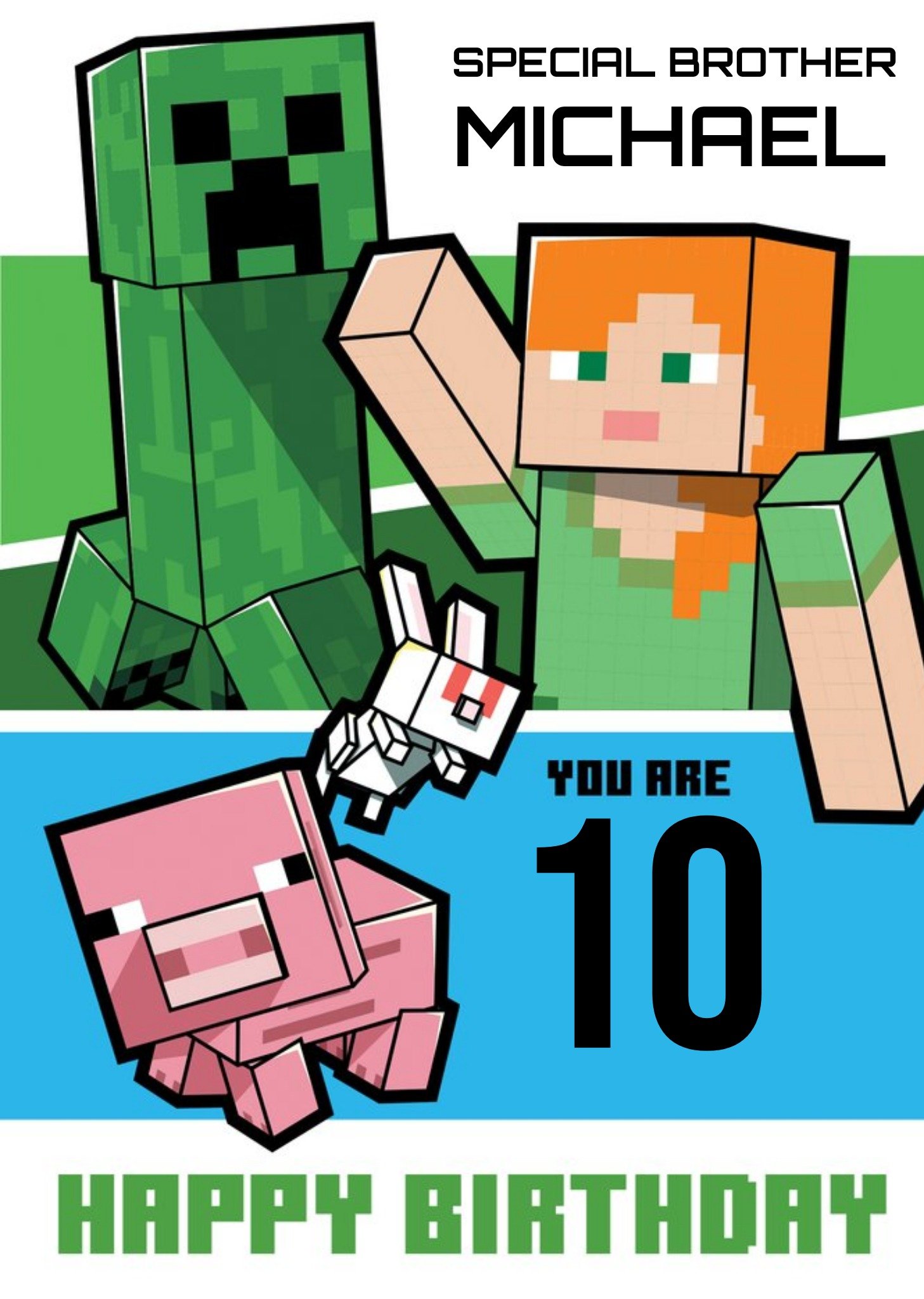 Minecraft Birthday Cards With Greetings