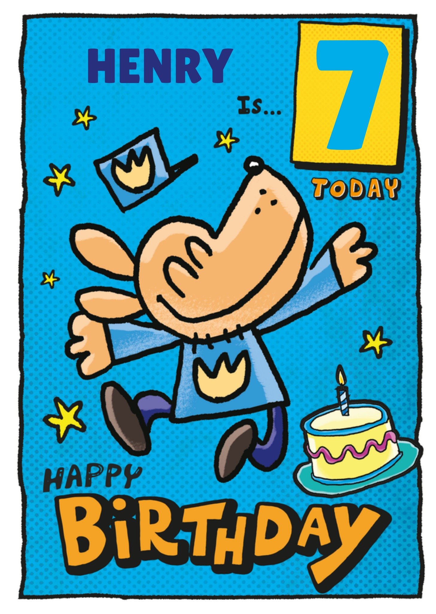 Moonpig Dog Man Cartoon Illustrated Birthday Card