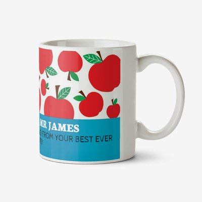 Top Teacher Apple Print Personalised Mug