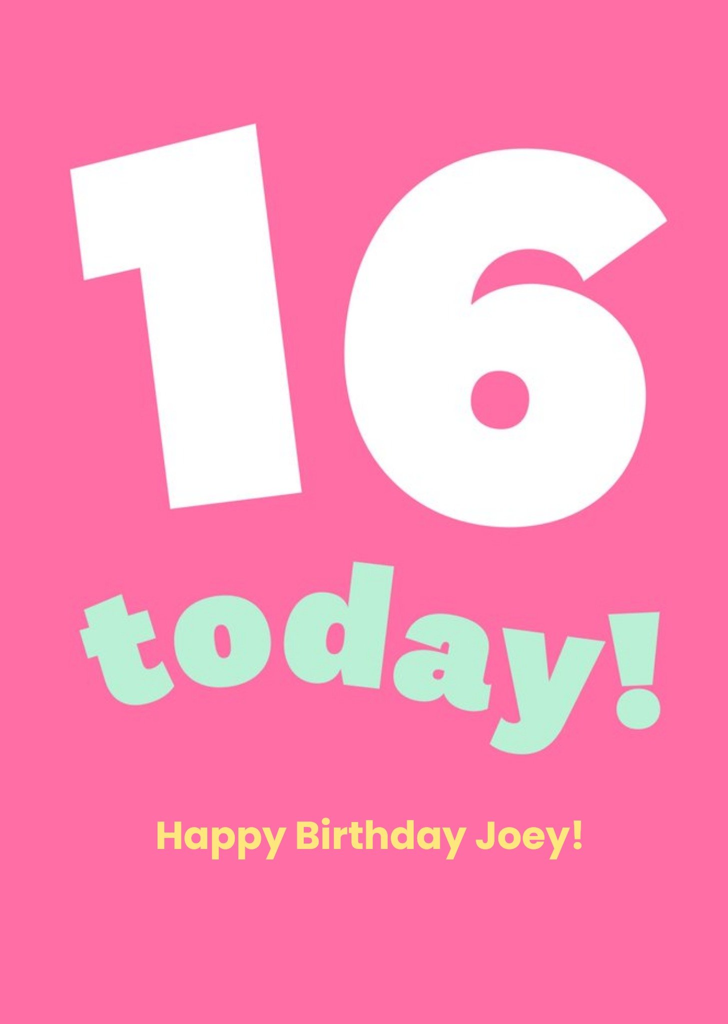 Friends Laughter And Kindness Typography Milestone 16th Birthday Card