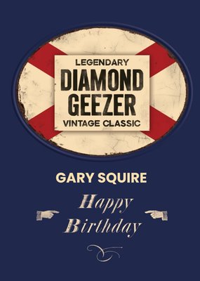 Diamond Geezer Personalised Name Card