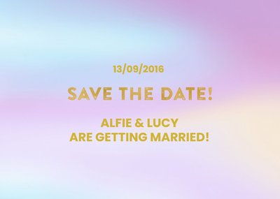 Pastel Colours Wash Personalised Save The Date Card