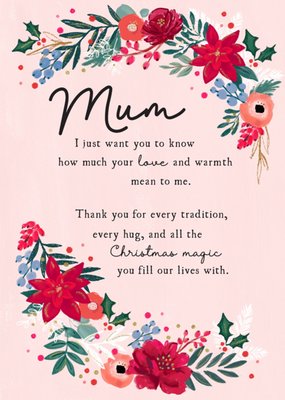 Love, Warmth And Christmas Magic Mum Christmas Card