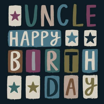 Uncle Typography Birthday Card 