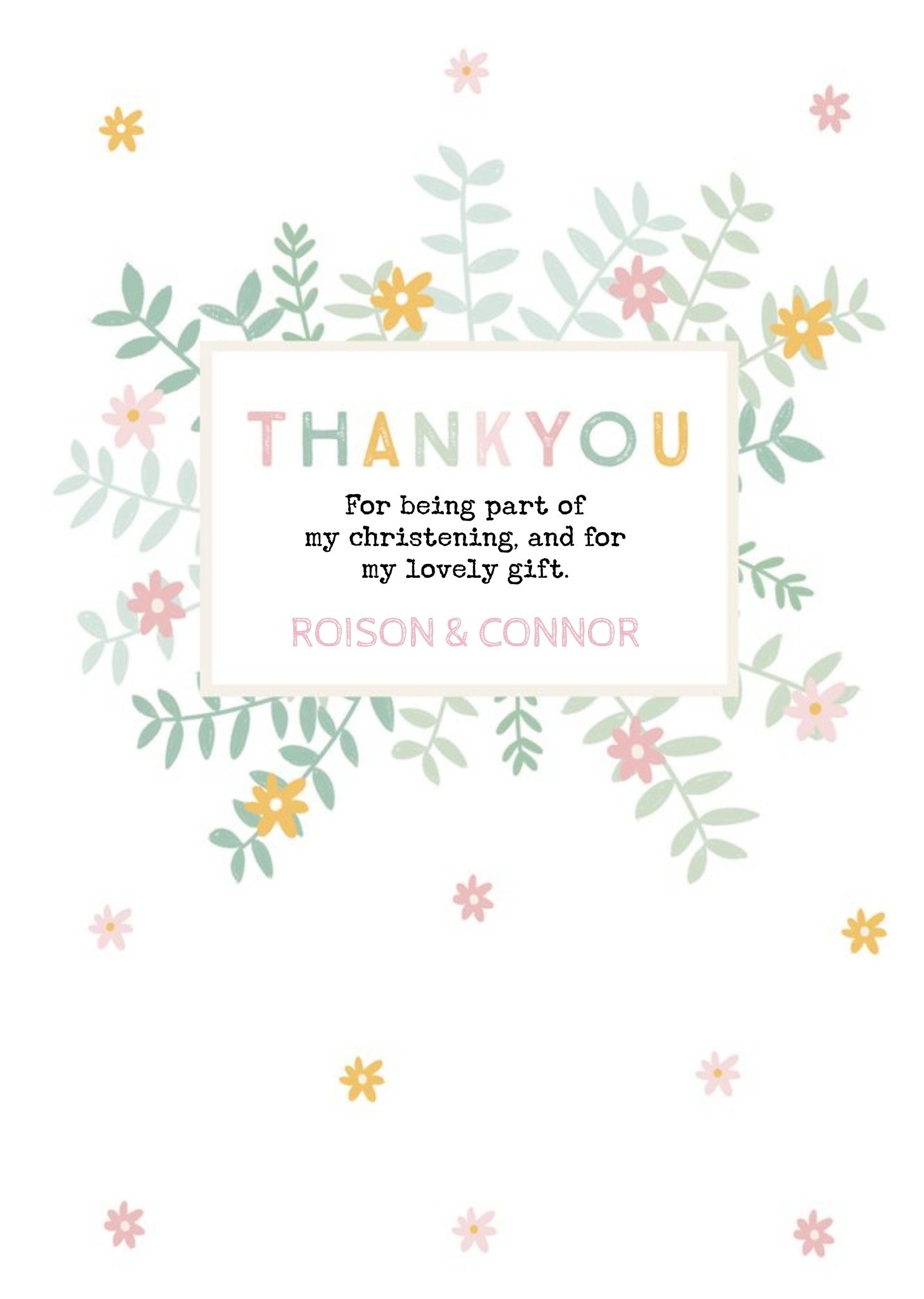 Moonpig Cute Thoughtful Thanks For Being Part Of My Christening Thank You Card
