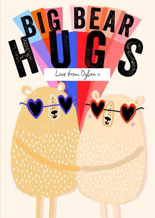 Big Bear Hugs Personalised Card