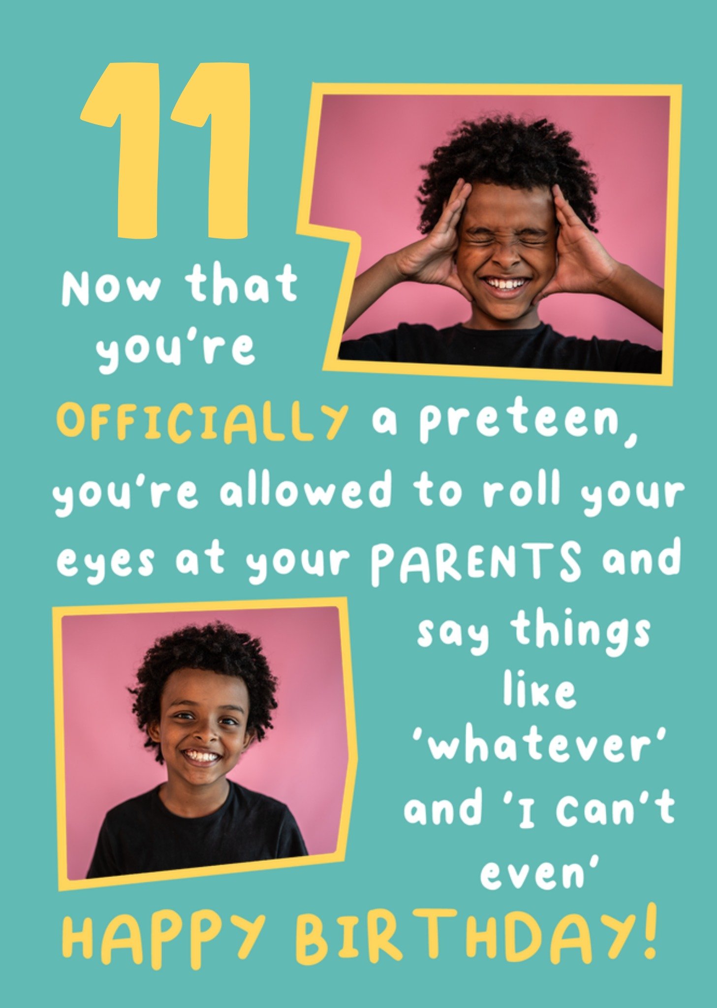 Moonpig Icially A Preteen Photo Upload Birthday Card