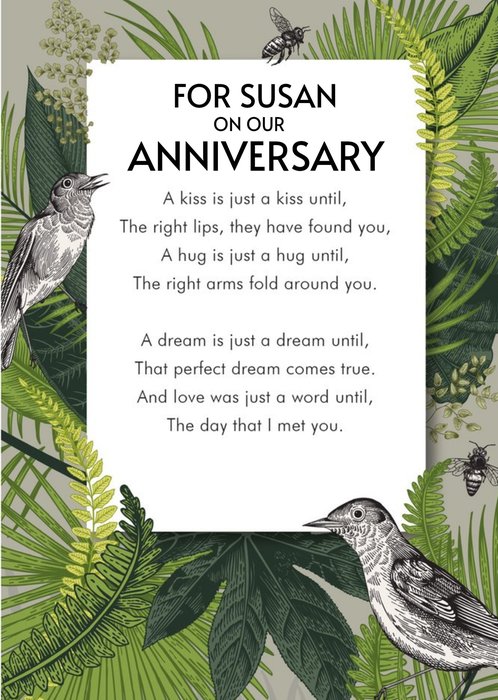 On Our Anniversary Verse Card