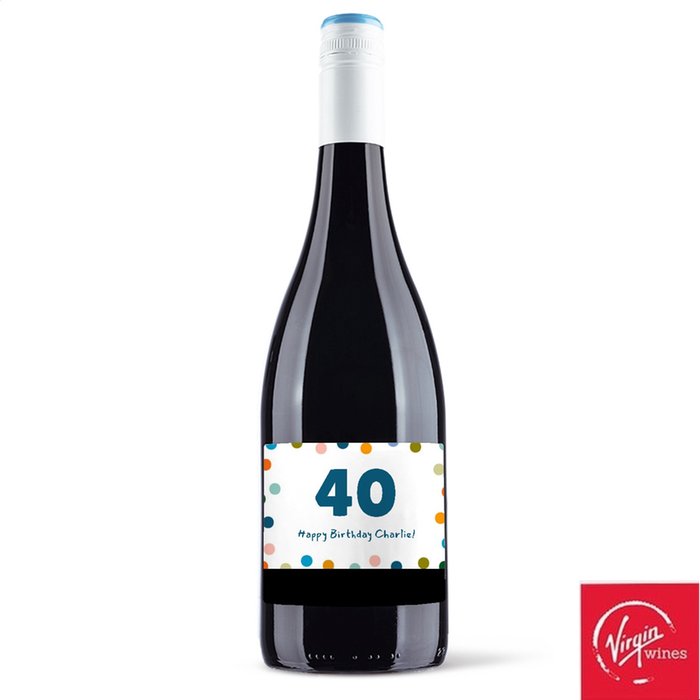 Virgin Wines Personalised Happy Birthday Merlot 75cl