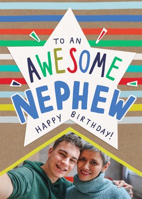 To An Awesome Nephew Photo Upload Birthday Card