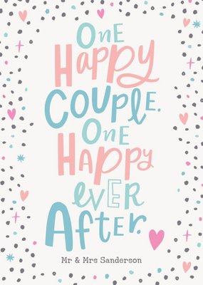 Cute Typographic Happy Ever After Wedding Congratulations Card