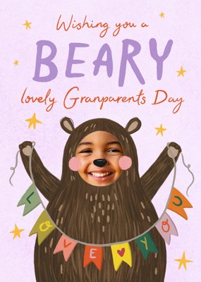 Beary Lovely Grandparents Day Photo Upload Card