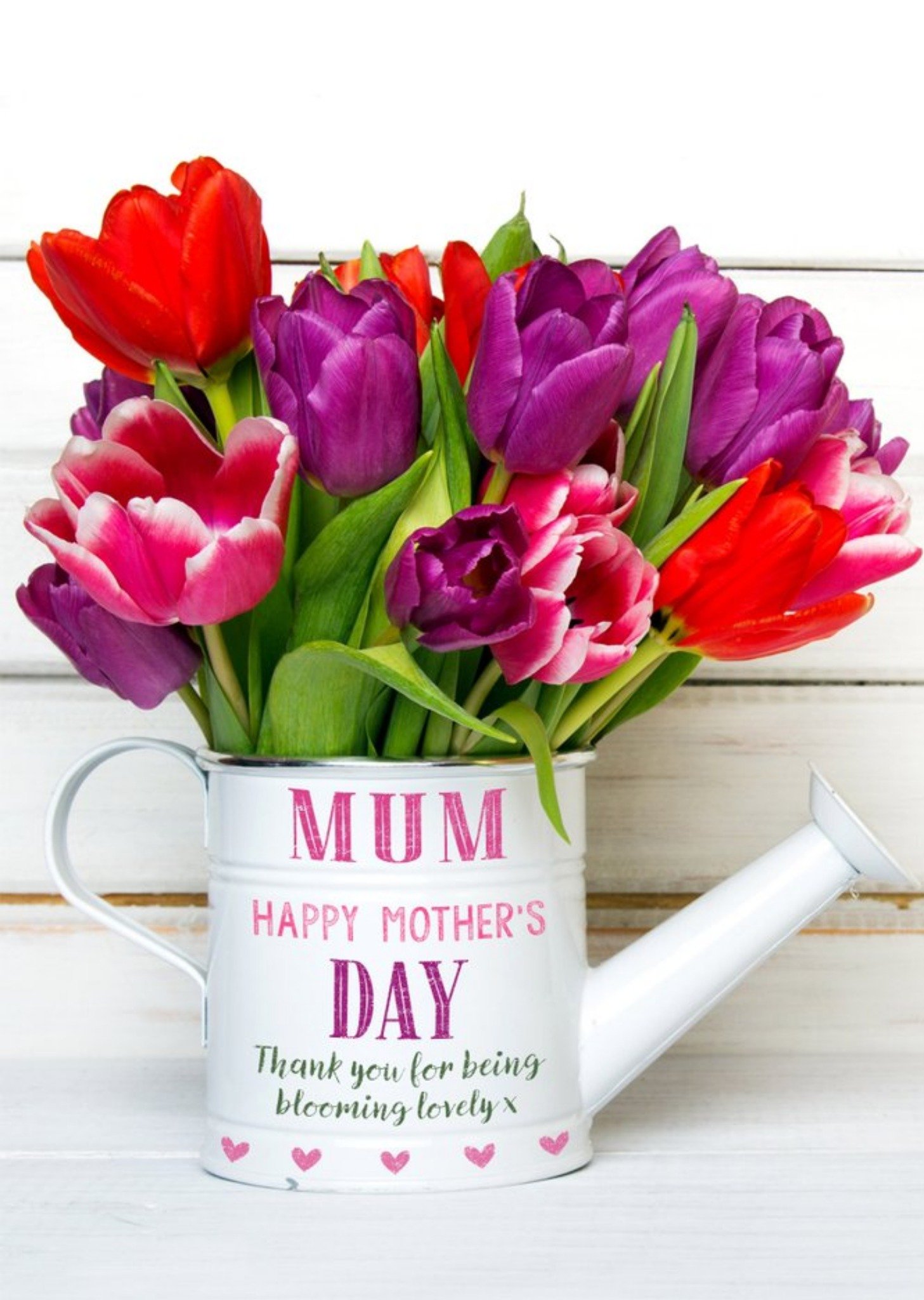 Moonpig Blooming Tulips Personalised Mother's Day Card, Large
