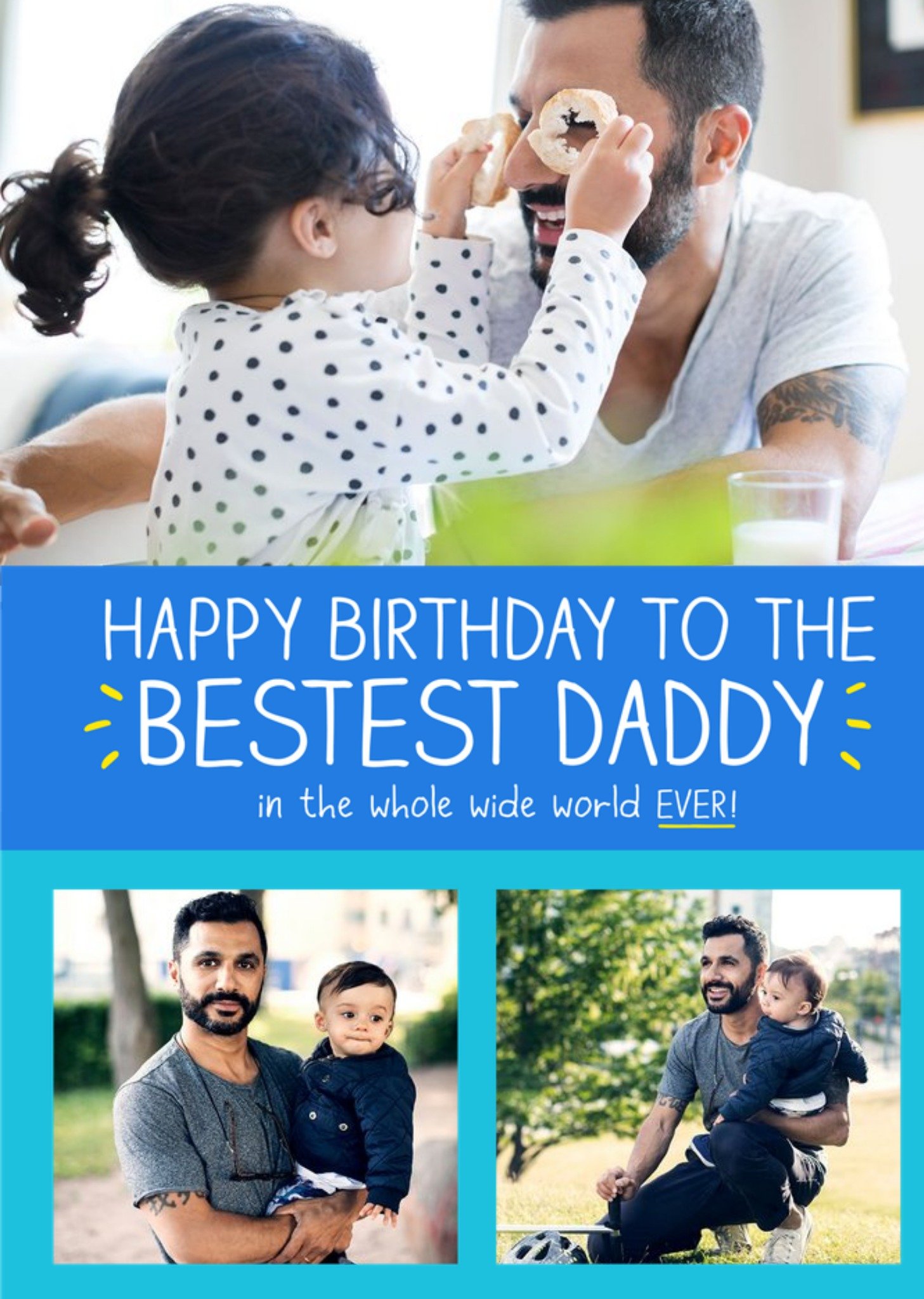 Happy Jackson Happy Birthday To The Bestest Daddy Personalised Photo Card