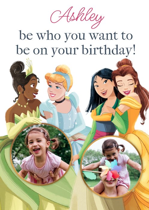 Disney Princess Photo Upload Birthday Card