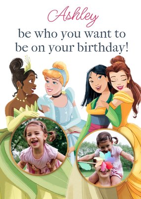 Disney Princess Photo Upload Birthday Card