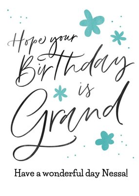 Typographic Calligraphy Birthday Card