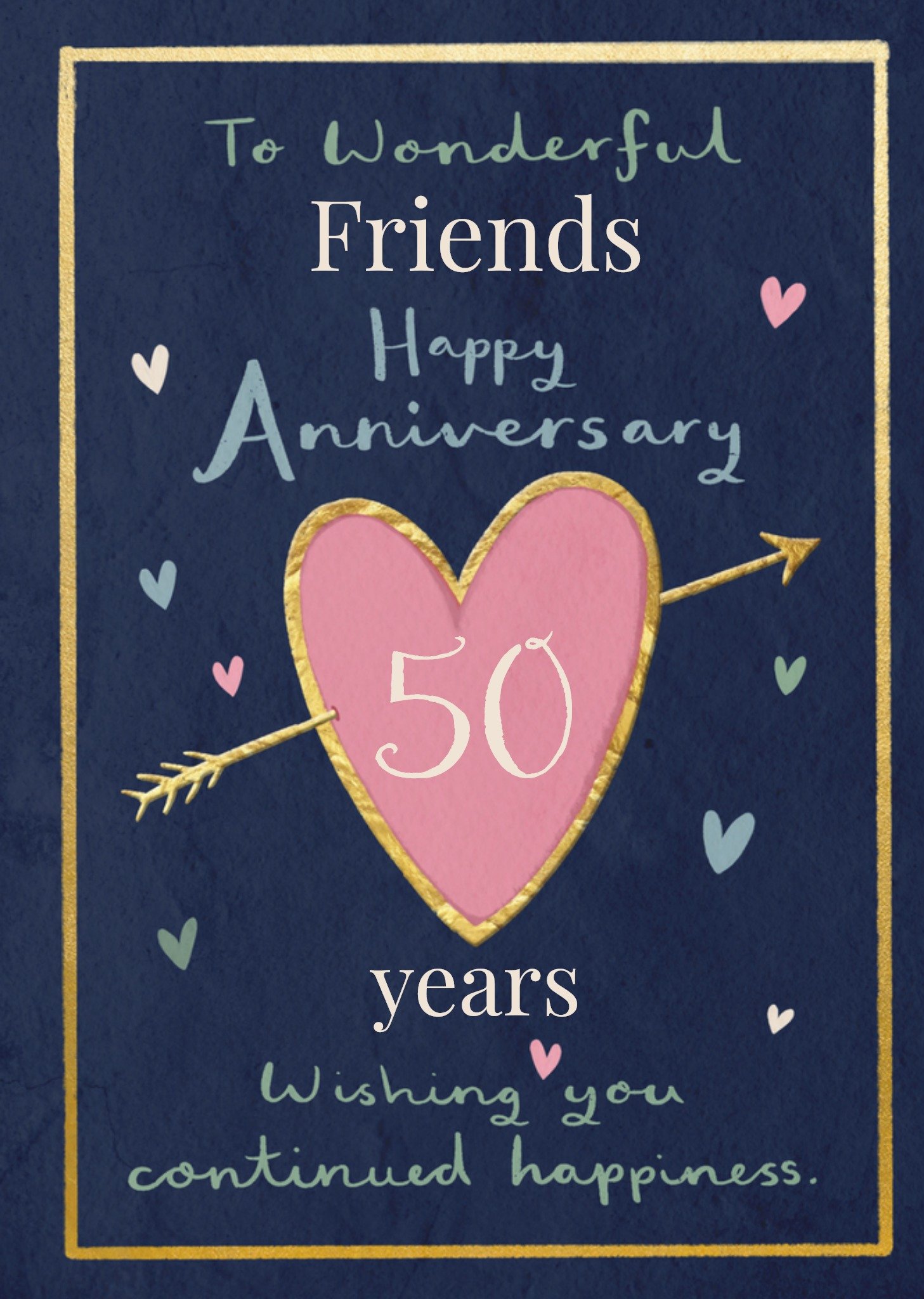 Moonpig Wonderful Friends 50 Years Happy Anniversary Illustrated Card