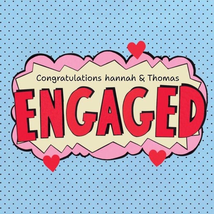 James Ellis Engagement Vintage Personalised Text Card