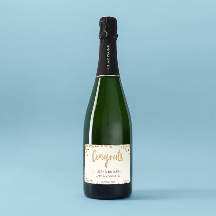 Personalised Happy Anniversary Champagne 75cl