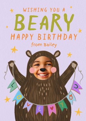 Trading Faces Wishing You A Beary Happy Birthday Photo Upload Card