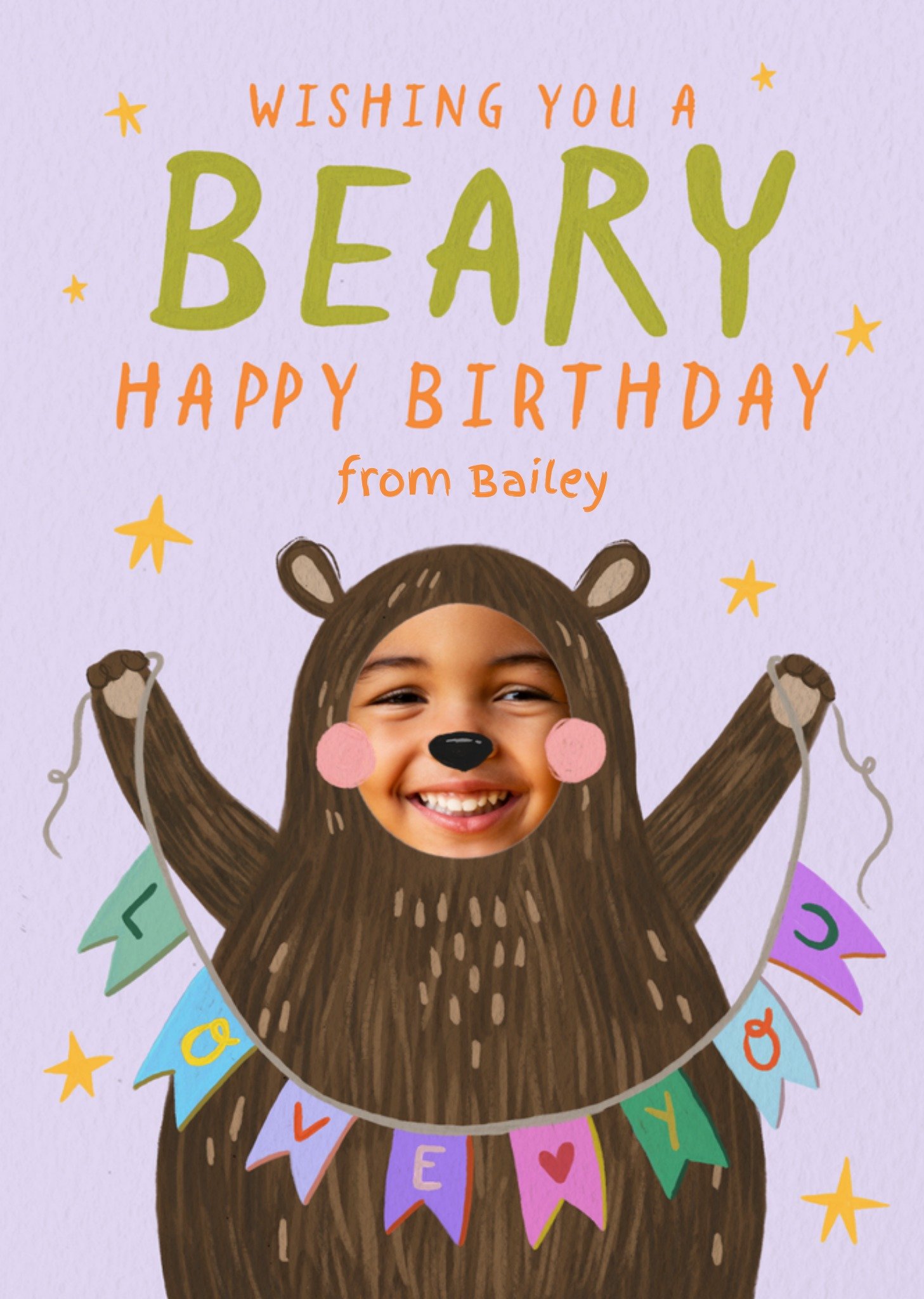 Moonpig Trading Faces Wishing You A Beary Happy Birthday Photo Upload Card Ecard