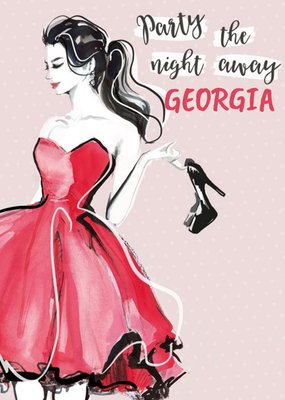 Party the night away fashion illustration Birthday Card