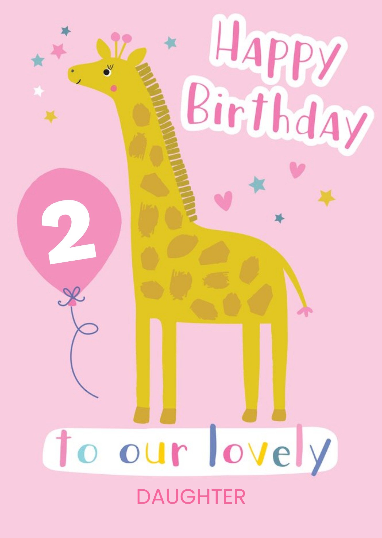 Moonpig Cute Giraffe Illustration Personalised Daughter Birthday Card