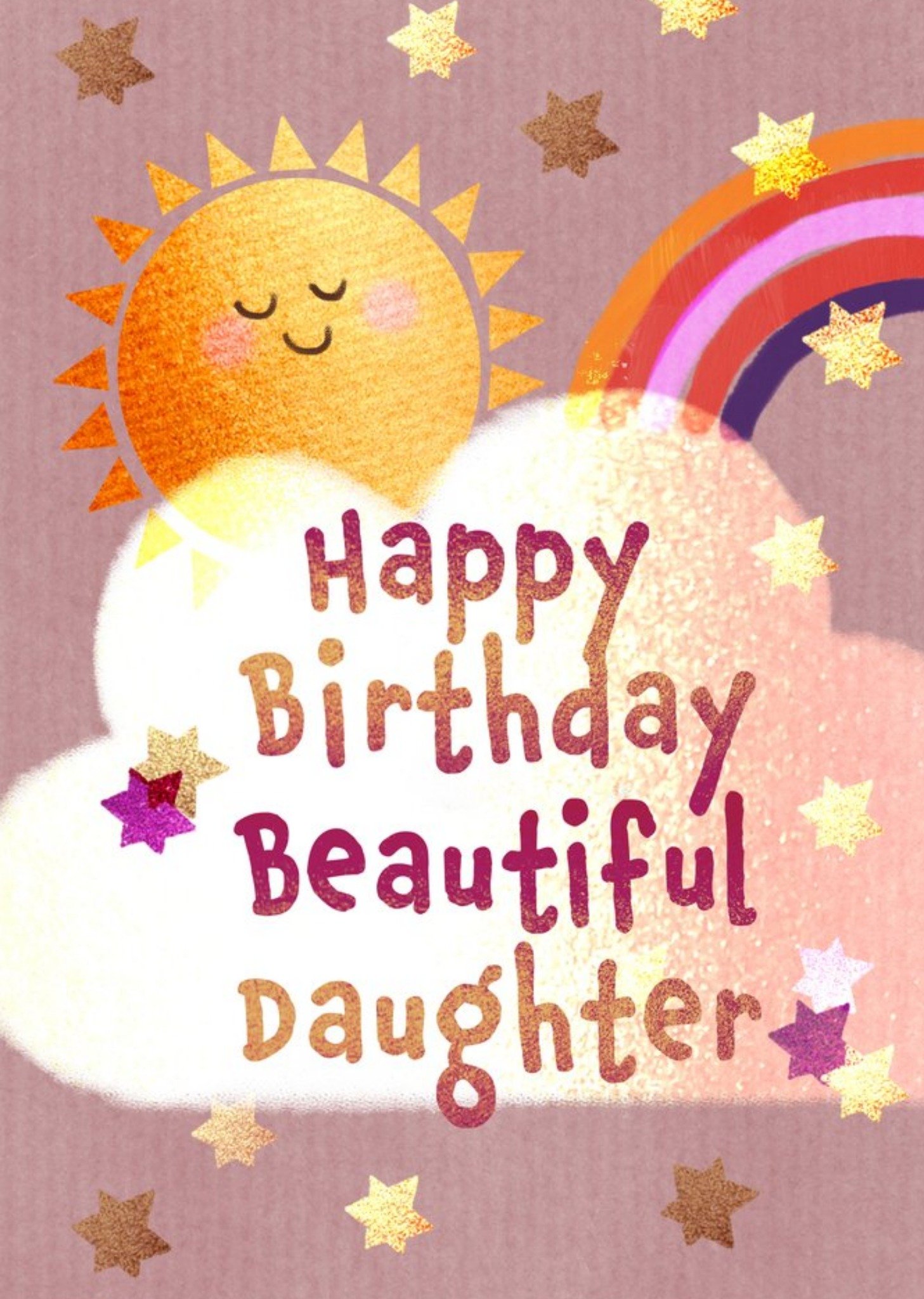 Moonpig Sun And Rainbow Happy Birthday Beautiful Daughter Card