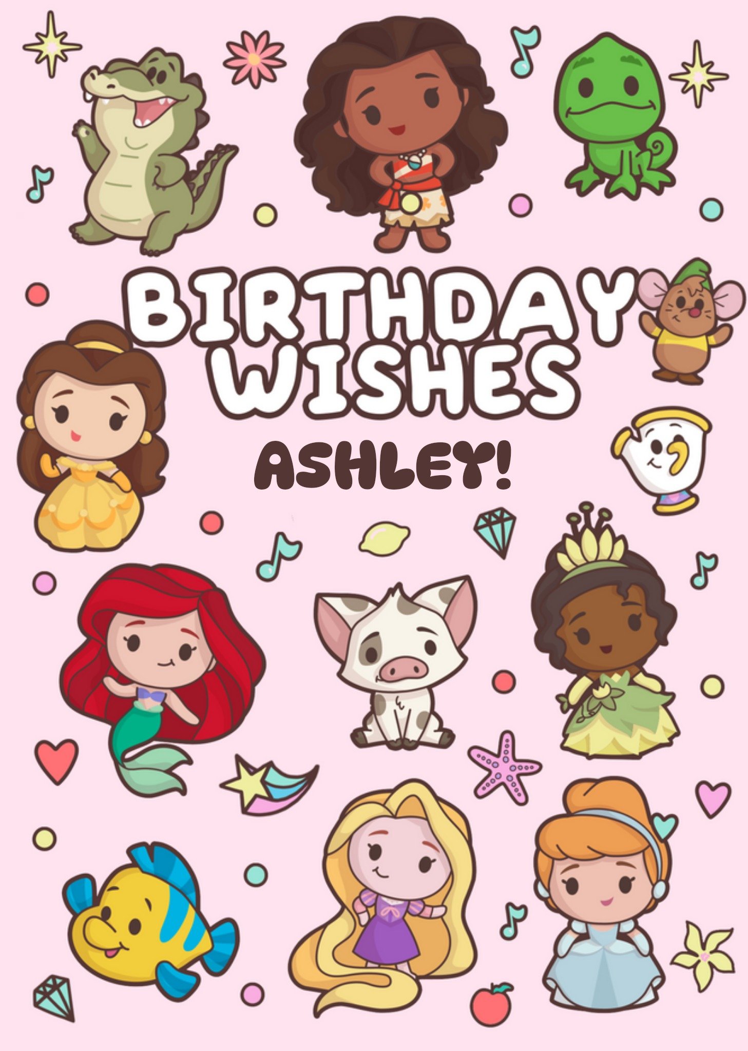 Disney Princess Birthday Wishes Cartoon Princess Illustrations Birthday Card Ecard