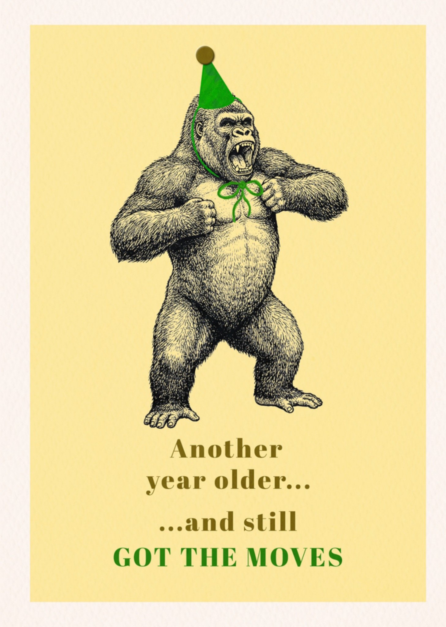 Moonpig Still Got The Moves Illustrated Gorilla Birthday Card