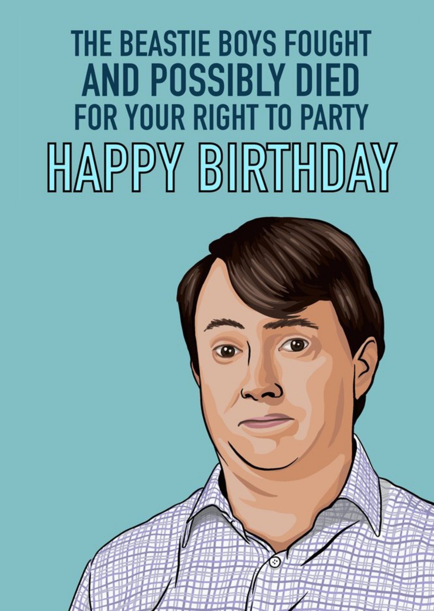 Moonpig Citrus Bunn Funny Illustration Fight For Your Right To Party Birthday Card