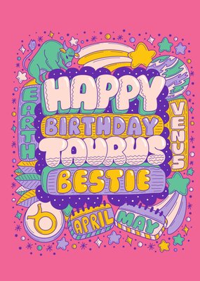 Happy Birthday Taurus Bestie Card