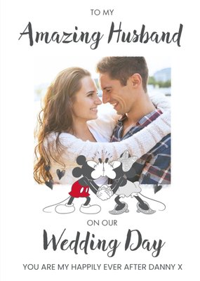 Disney Mickey And Minnie Mouse On our Wedding Day Photo Upload Card