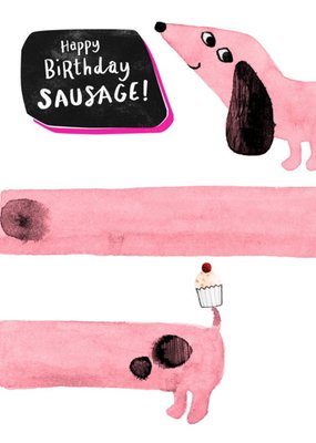 Happy Birthday Sausage Dog Card