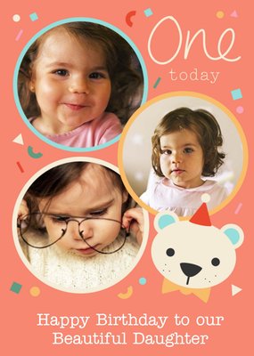One Today Daughter's Photo Upload Birthday Card