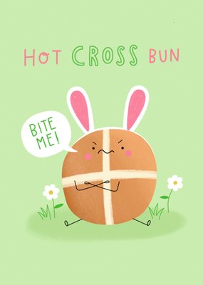 Jess Moorhouse Hot Cross Bun Illustrated Character Easter Card