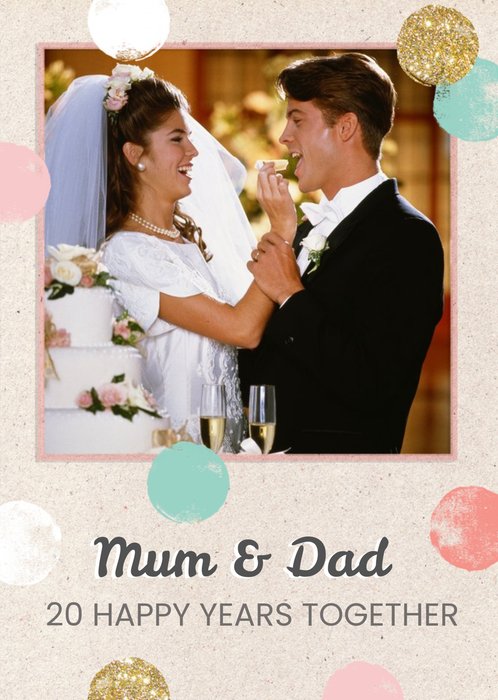 Mum & Dad Happy Years Together Photo Upload Anniversary Card